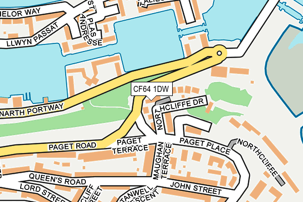 CF64 1DW map - OS OpenMap – Local (Ordnance Survey)