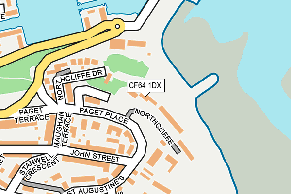 CF64 1DX map - OS OpenMap – Local (Ordnance Survey)