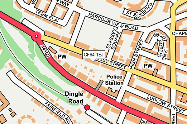 CF64 1EJ map - OS OpenMap – Local (Ordnance Survey)