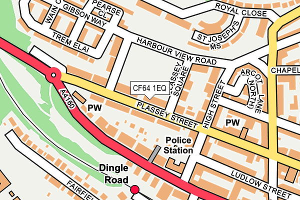 CF64 1EQ map - OS OpenMap – Local (Ordnance Survey)