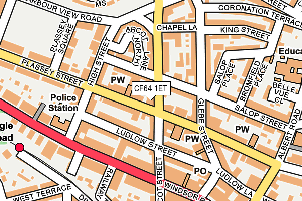 CF64 1ET map - OS OpenMap – Local (Ordnance Survey)