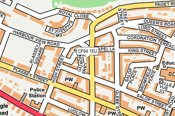 CF64 1EU map - OS OpenMap – Local (Ordnance Survey)