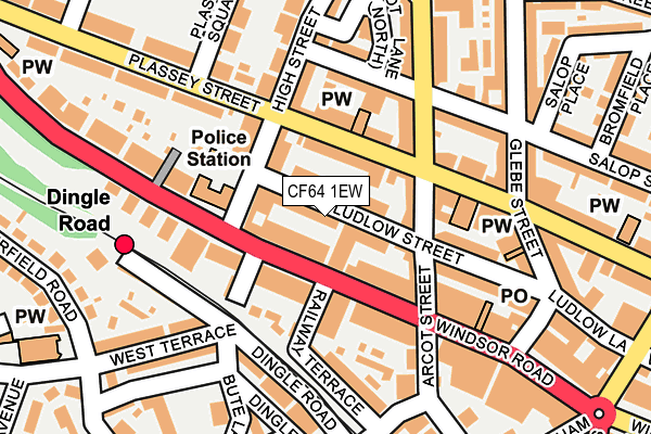 CF64 1EW map - OS OpenMap – Local (Ordnance Survey)