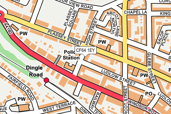 CF64 1EY map - OS OpenMap – Local (Ordnance Survey)