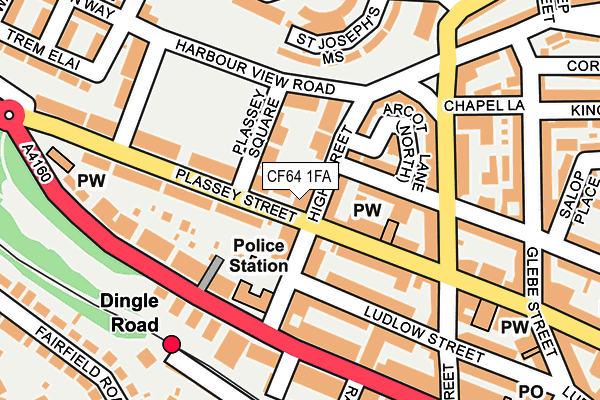 CF64 1FA map - OS OpenMap – Local (Ordnance Survey)