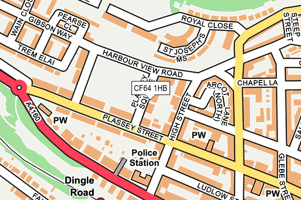 CF64 1HB map - OS OpenMap – Local (Ordnance Survey)