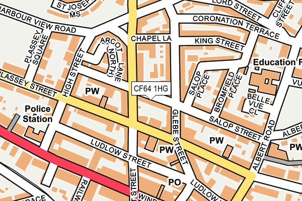 CF64 1HG map - OS OpenMap – Local (Ordnance Survey)