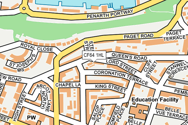 CF64 1HL map - OS OpenMap – Local (Ordnance Survey)