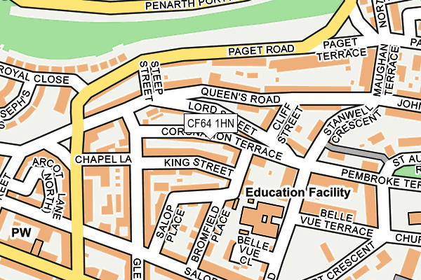 CF64 1HN map - OS OpenMap – Local (Ordnance Survey)
