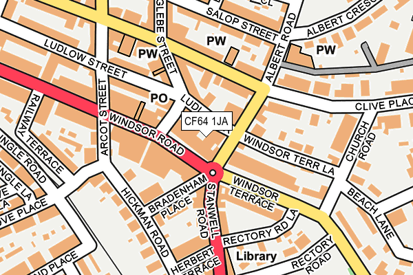 CF64 1JA map - OS OpenMap – Local (Ordnance Survey)