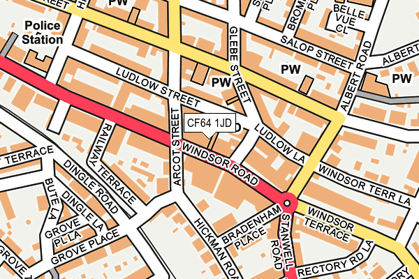 CF64 1JD map - OS OpenMap – Local (Ordnance Survey)