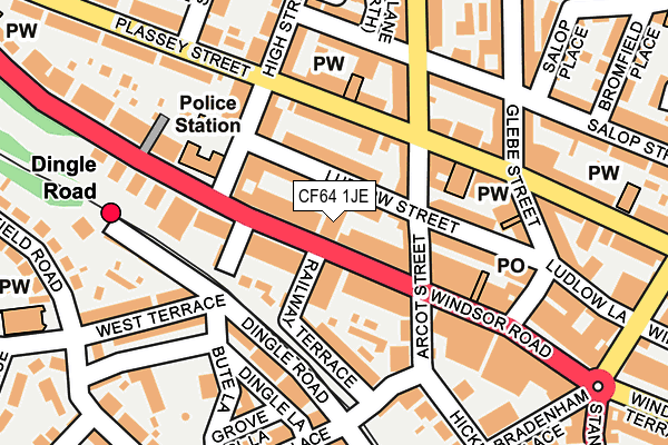 CF64 1JE map - OS OpenMap – Local (Ordnance Survey)