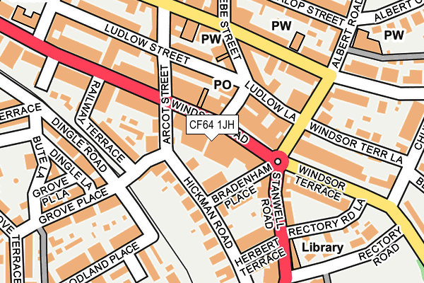 CF64 1JH map - OS OpenMap – Local (Ordnance Survey)