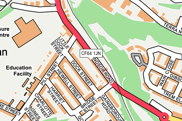 CF64 1JN map - OS OpenMap – Local (Ordnance Survey)