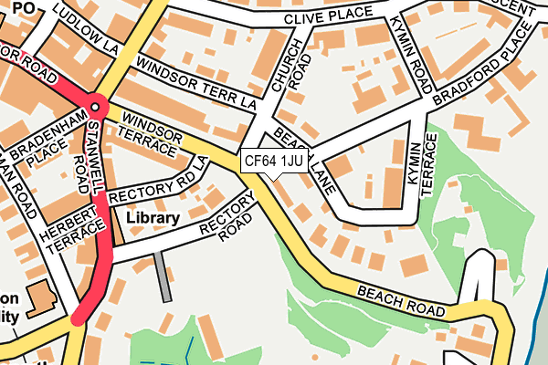 CF64 1JU map - OS OpenMap – Local (Ordnance Survey)