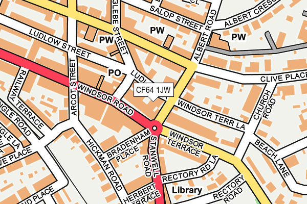 CF64 1JW map - OS OpenMap – Local (Ordnance Survey)