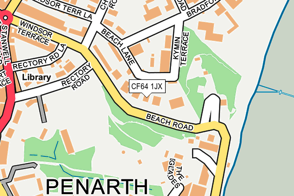 CF64 1JX map - OS OpenMap – Local (Ordnance Survey)