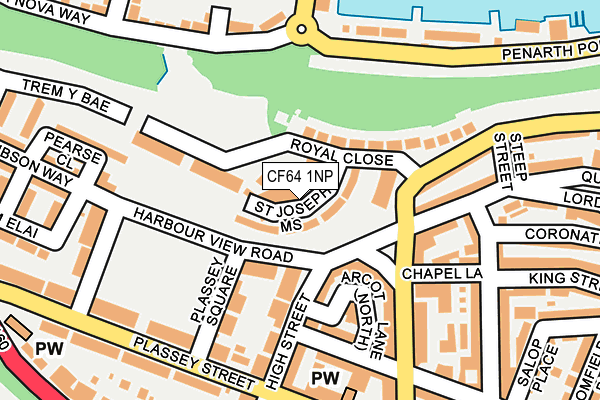 CF64 1NP map - OS OpenMap – Local (Ordnance Survey)