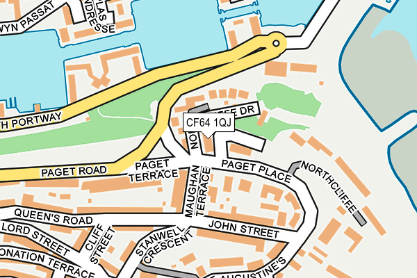 CF64 1QJ map - OS OpenMap – Local (Ordnance Survey)