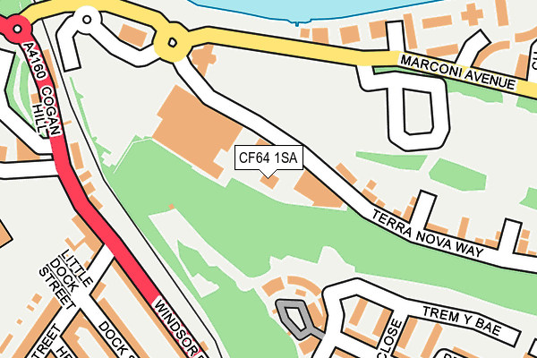 CF64 1SA map - OS OpenMap – Local (Ordnance Survey)