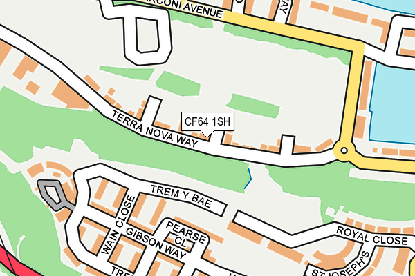 CF64 1SH map - OS OpenMap – Local (Ordnance Survey)