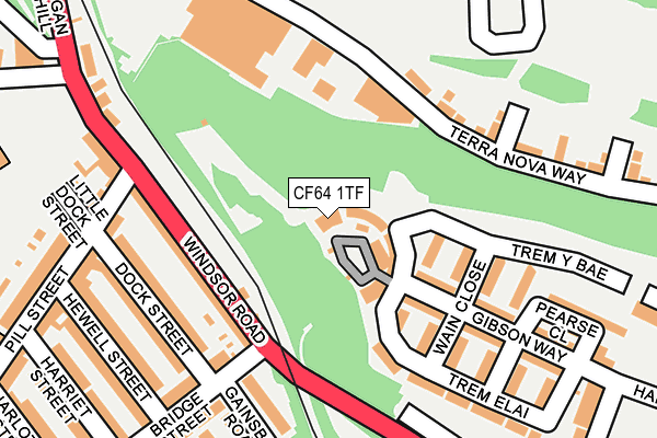 CF64 1TF map - OS OpenMap – Local (Ordnance Survey)