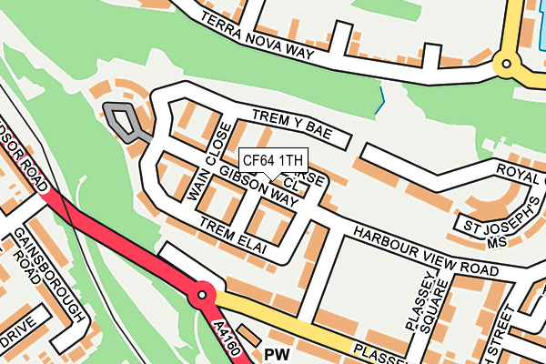 CF64 1TH map - OS OpenMap – Local (Ordnance Survey)