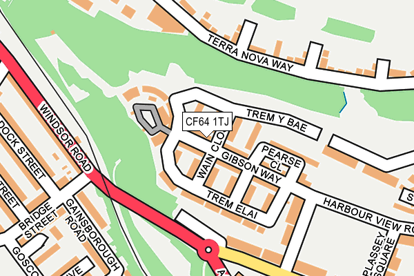 CF64 1TJ map - OS OpenMap – Local (Ordnance Survey)