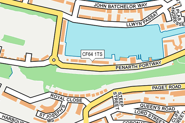 CF64 1TS map - OS OpenMap – Local (Ordnance Survey)