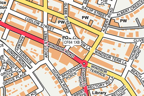 CF64 1XB map - OS OpenMap – Local (Ordnance Survey)