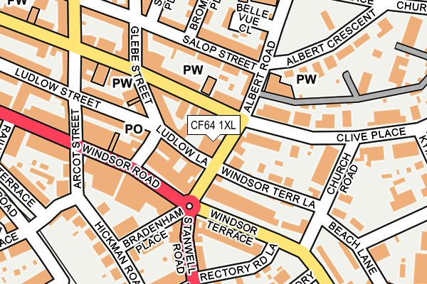 CF64 1XL map - OS OpenMap – Local (Ordnance Survey)