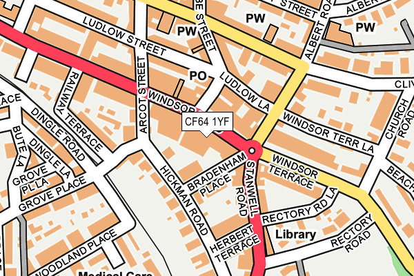 CF64 1YF map - OS OpenMap – Local (Ordnance Survey)