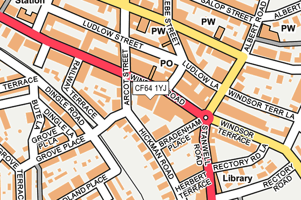 CF64 1YJ map - OS OpenMap – Local (Ordnance Survey)