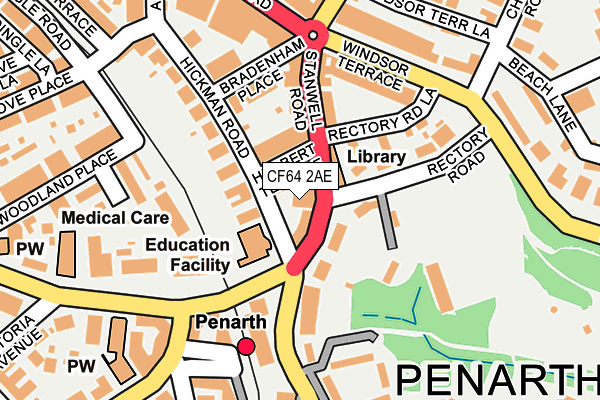 CF64 2AE map - OS OpenMap – Local (Ordnance Survey)