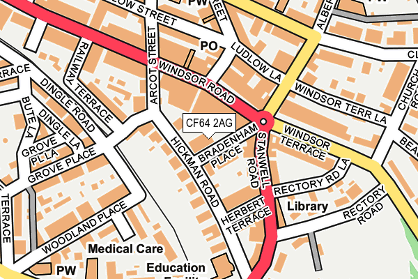 CF64 2AG map - OS OpenMap – Local (Ordnance Survey)