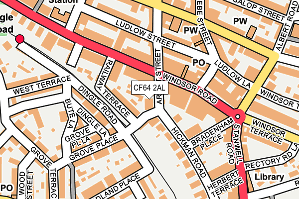 CF64 2AL map - OS OpenMap – Local (Ordnance Survey)