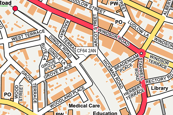 CF64 2AN map - OS OpenMap – Local (Ordnance Survey)