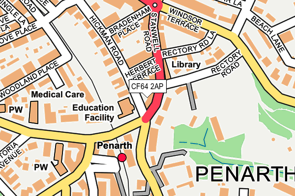 CF64 2AP map - OS OpenMap – Local (Ordnance Survey)