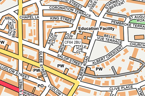 CF64 2BU map - OS OpenMap – Local (Ordnance Survey)