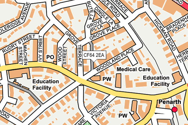 CF64 2EA map - OS OpenMap – Local (Ordnance Survey)