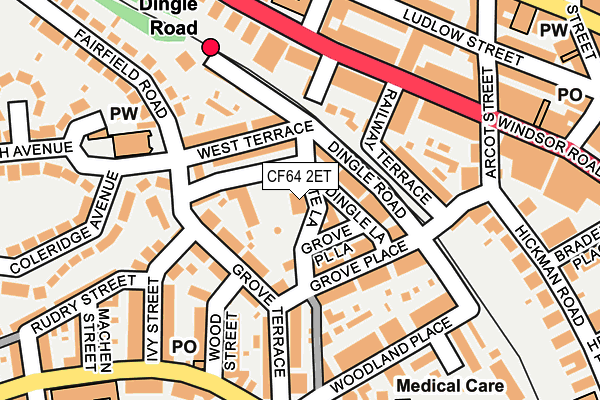 CF64 2ET map - OS OpenMap – Local (Ordnance Survey)