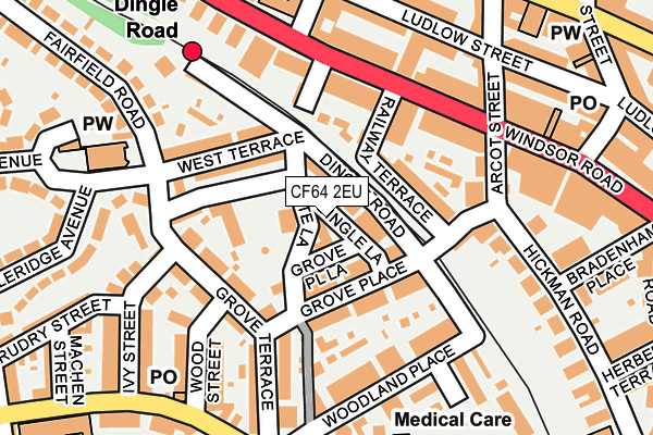 CF64 2EU map - OS OpenMap – Local (Ordnance Survey)