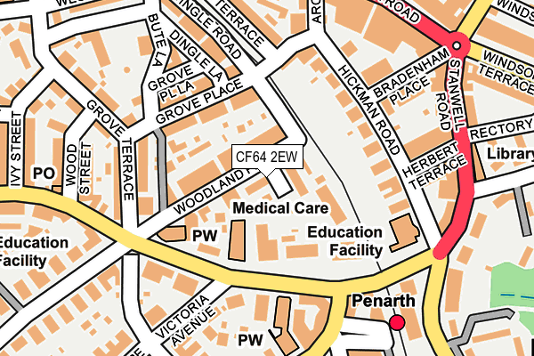 CF64 2EW map - OS OpenMap – Local (Ordnance Survey)