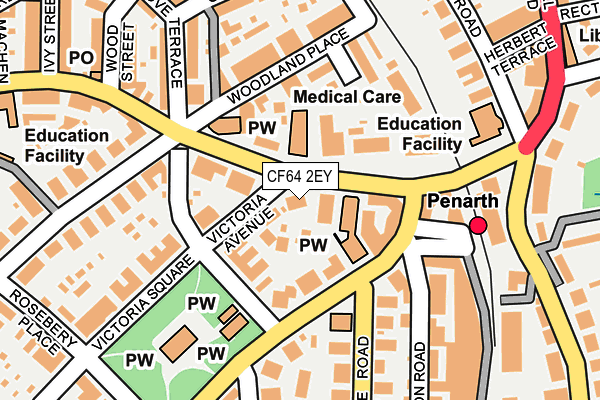 CF64 2EY map - OS OpenMap – Local (Ordnance Survey)