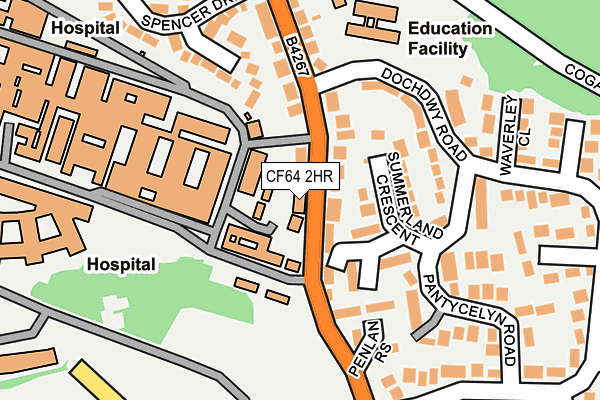 CF64 2HR map - OS OpenMap – Local (Ordnance Survey)