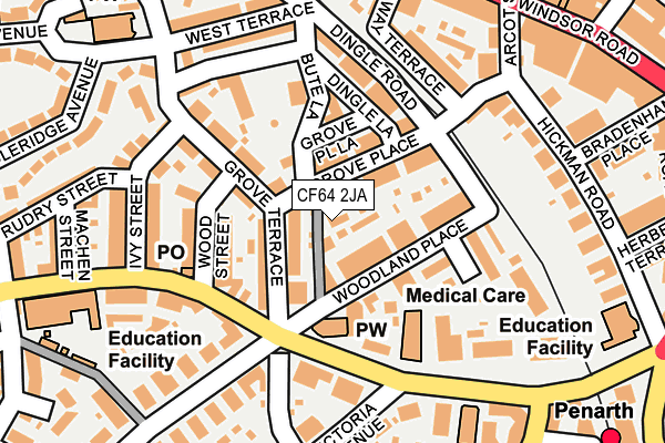 CF64 2JA map - OS OpenMap – Local (Ordnance Survey)