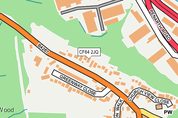 CF64 2JQ map - OS OpenMap – Local (Ordnance Survey)