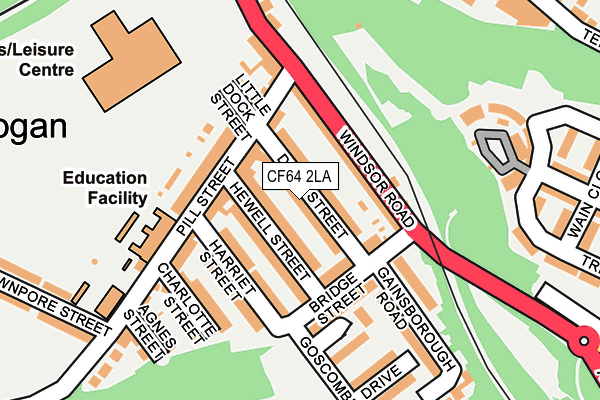CF64 2LA map - OS OpenMap – Local (Ordnance Survey)