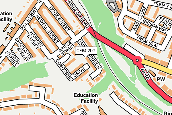 CF64 2LG map - OS OpenMap – Local (Ordnance Survey)