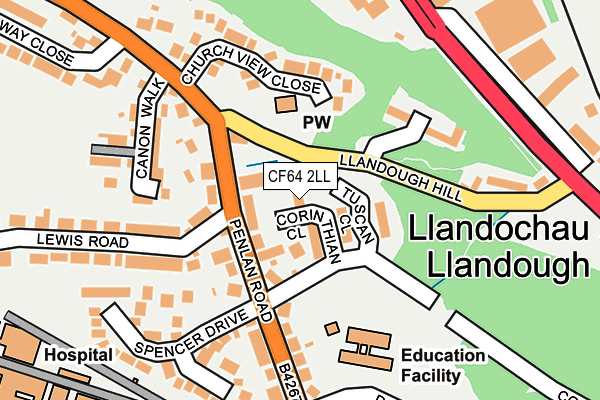 CF64 2LL map - OS OpenMap – Local (Ordnance Survey)